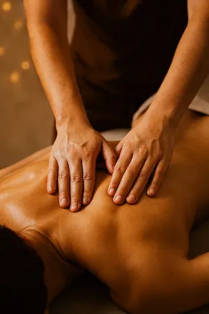Massage musculaire du dos à pleines mains