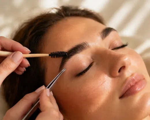 Mise en forme des sourcils à la brosse